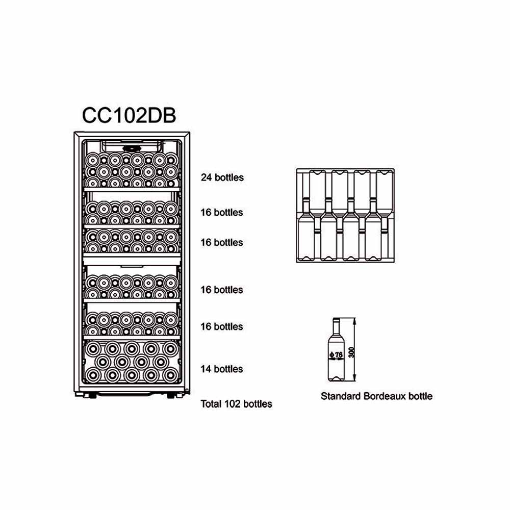 Cavecool Chill Sapphire 102 | 2 Zonen | Weinklimaschrank