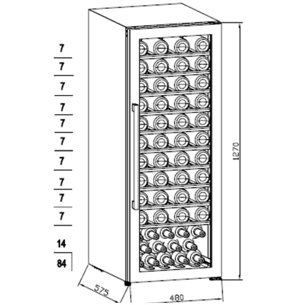 Cavecool Raw Zircon 84 | 1 zone | Wine refrigerator
