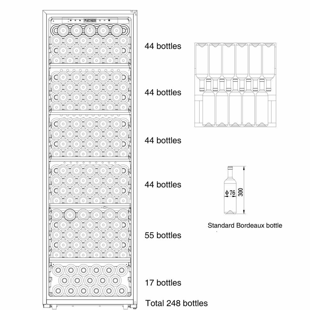Cavecool Passion Mica 248 | 1 zone | Wine climate cabinet