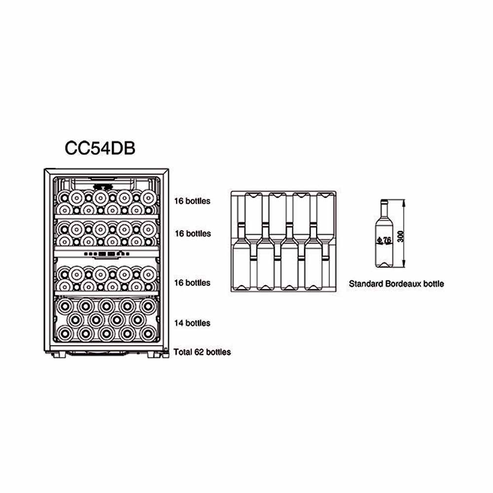 Cavecool Chill Topaz 62 | 2 zones | Wine climate cabinet