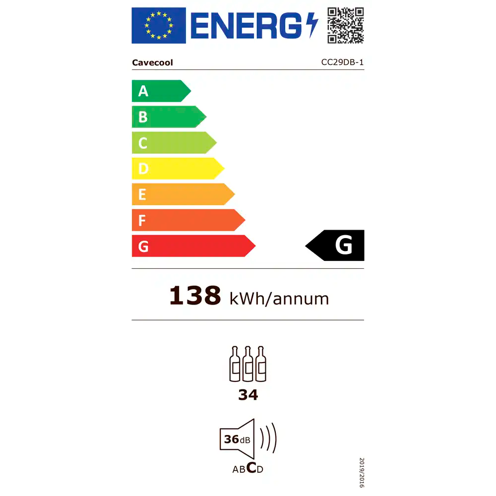 Cavecool Chill Ruby 34 | 2 Zonen | Weinklimaschrank