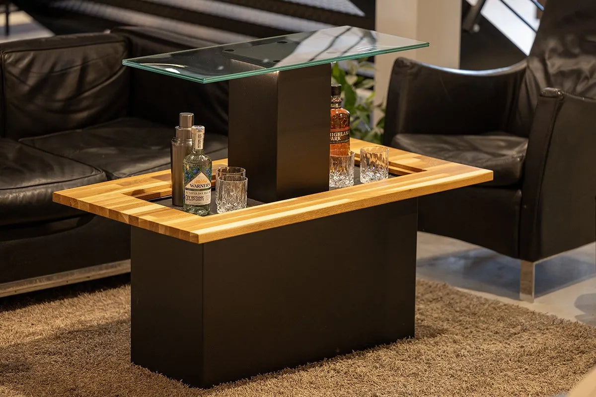 Vinorage tafel met ingebouwde barlift