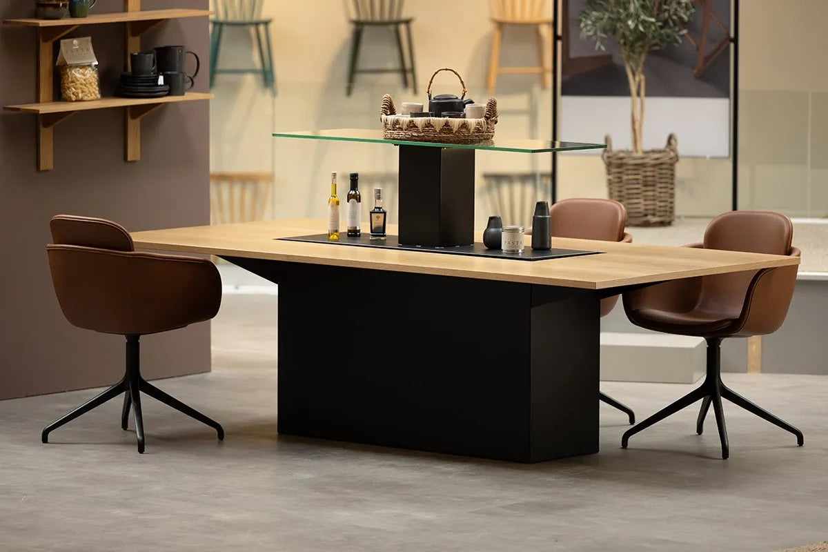 Vinorage tafel met ingebouwde barlift