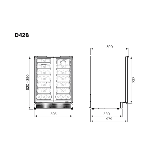 Dometic D42B | 2 Zonen | Weinklimaschrank