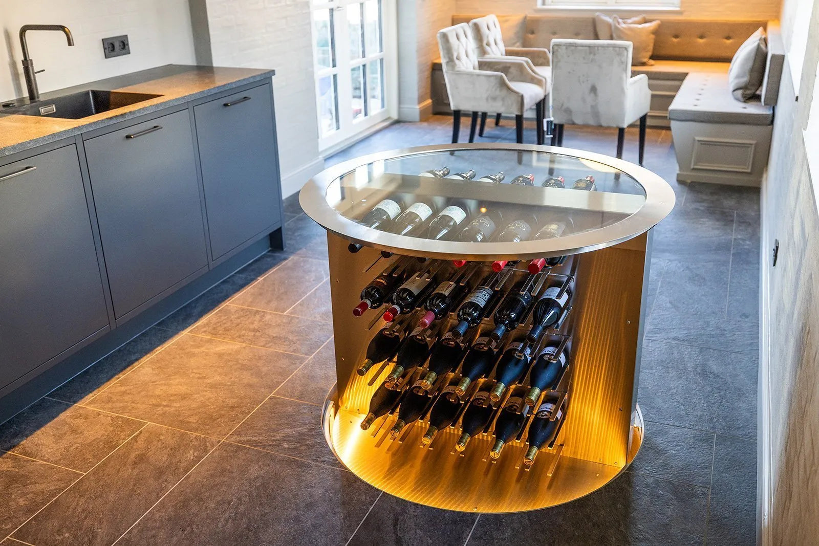 Vinorage Ronde Wijnkelder Lift | 108 Flessen