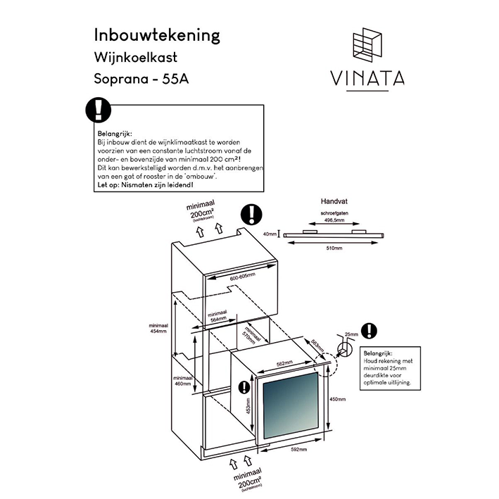 Vinata Soprana 24 | 1 zone |  Wijnkoelkast