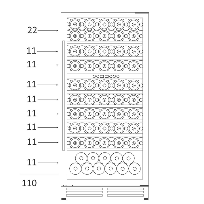 Vinata Grivola 110 | 2 zones | Wine climate cabinet