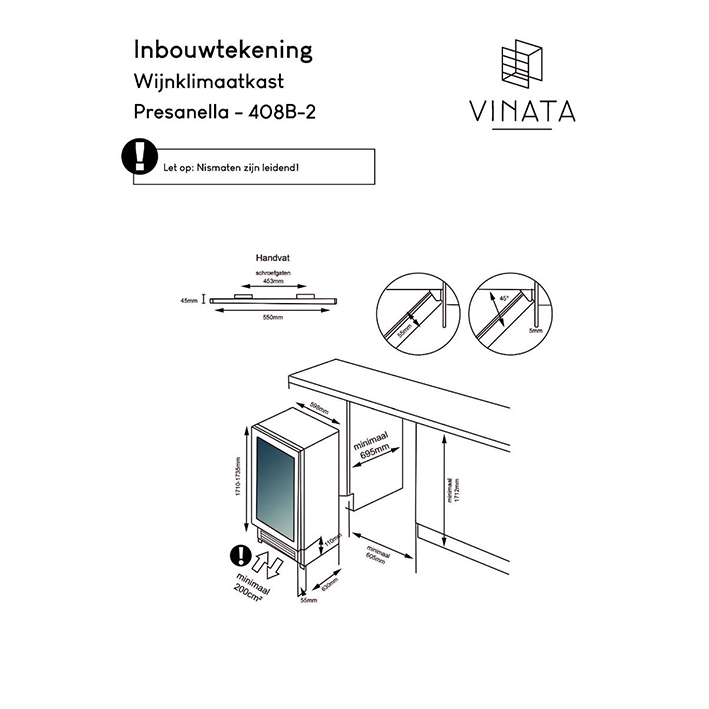 Vinata Presanella 154 | 2 zone's | Wijnklimaatkast