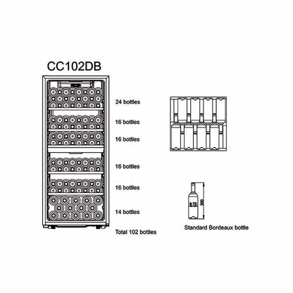 Cavecool Chill Sapphire 102 | 2 zones | Wijnklimaatkast