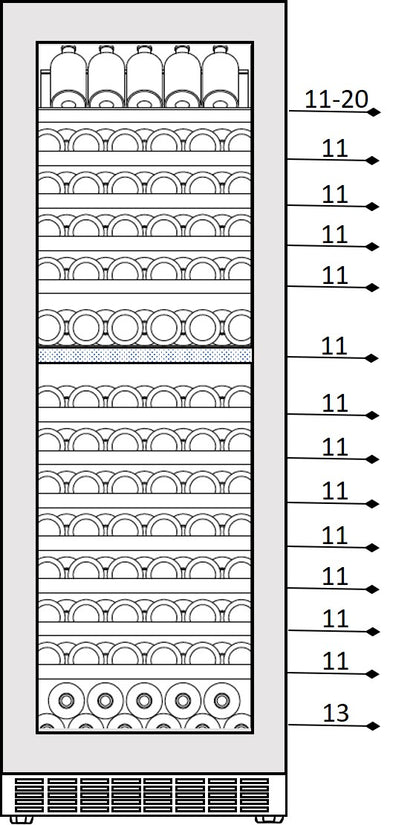 Wine Klima D167T-RVS | 2 zones | Wijnklimaatkast