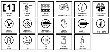 Dunavox Sera 40 | 1 Zone | Champagner-Kühlschrank