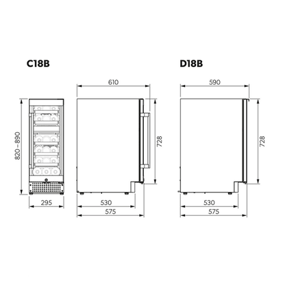 Dometic D18B | 2 zones | Wijnklimaatkast