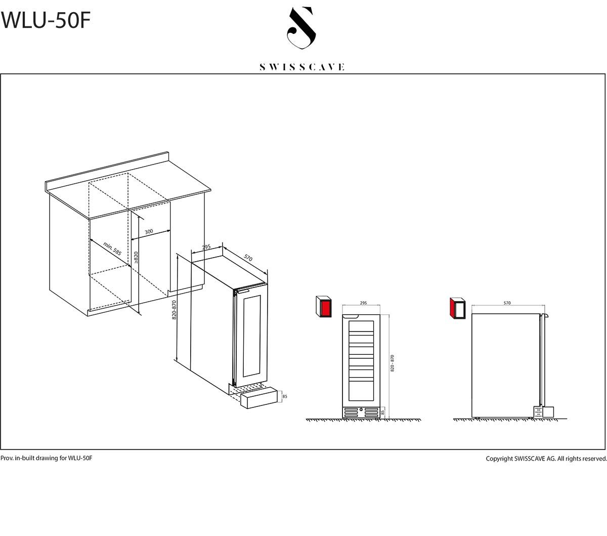 Swisscave WLU-50F | 1 zone | Wijnkoelkast