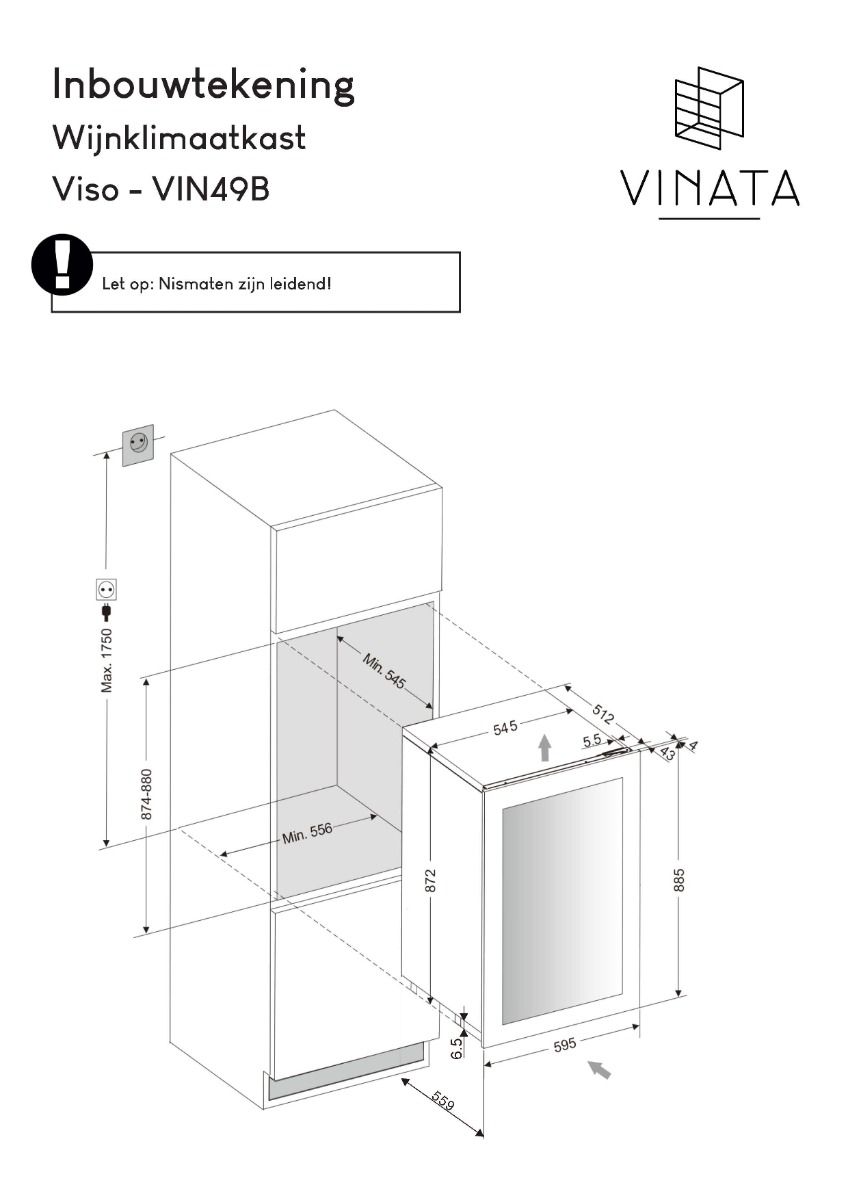 Vinata Viso 45 | 2 zone's | Wijnklimaatkast