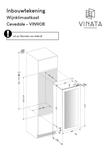 Vinata Cevedale 65 | 2 zones | Wijnklimaatkast