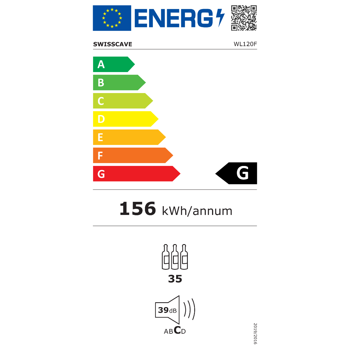 Swisscave WL120F | 1 zone | Classic Wijnkoelkast