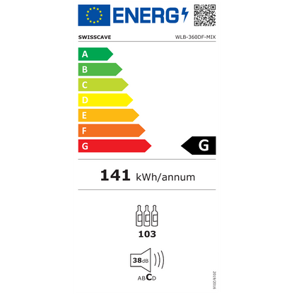 Swisscave WLB-360DF-MIX | 2 zones | Premium Wijnklimaatkast