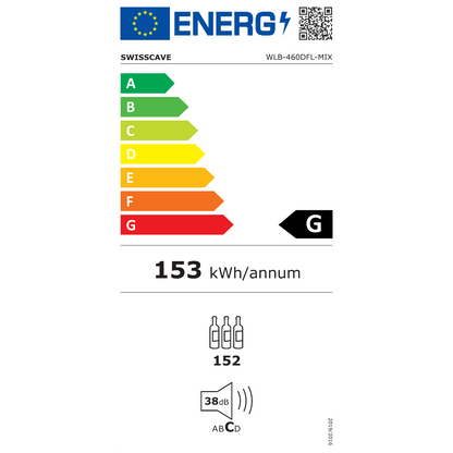 Swisscave WLB-460DFL-MIX | 2 zones | Wijnklimaatkast