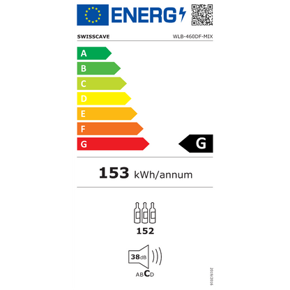 Swisscave WLB-460DF-MIX | 2 zones | Premium Wijnklimaatkast