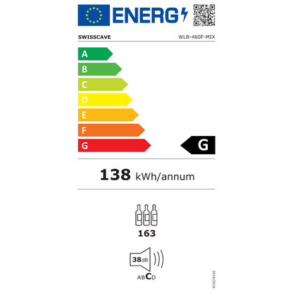 Swisscave WLB-460F-MIX | 1 zone | Premium Wijnkoelkast