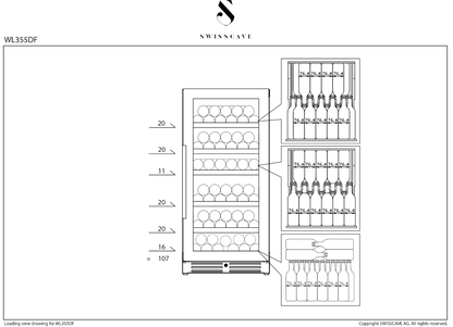 Swisscave WL355DF | 2 zones | Classic Wijnklimaatkast