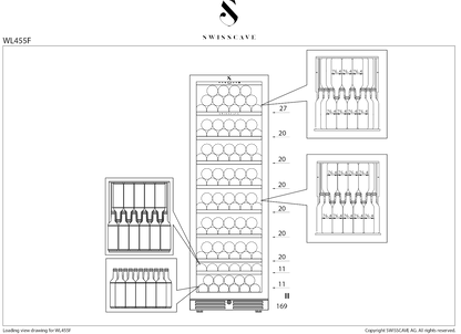 Swisscave WL455F | 1 zone | Wijnkoelkast